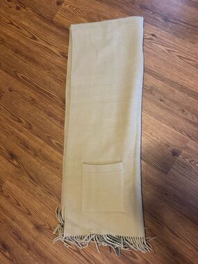 Burberry Scarf Large Check Plaid Reversible Pockets Wool Cashmere